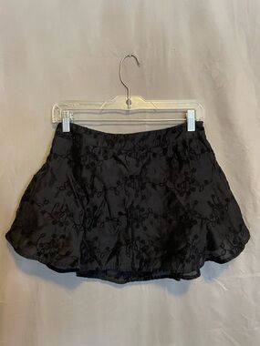 Princess Polly Black Floral-Embroidered Mini Skirt
